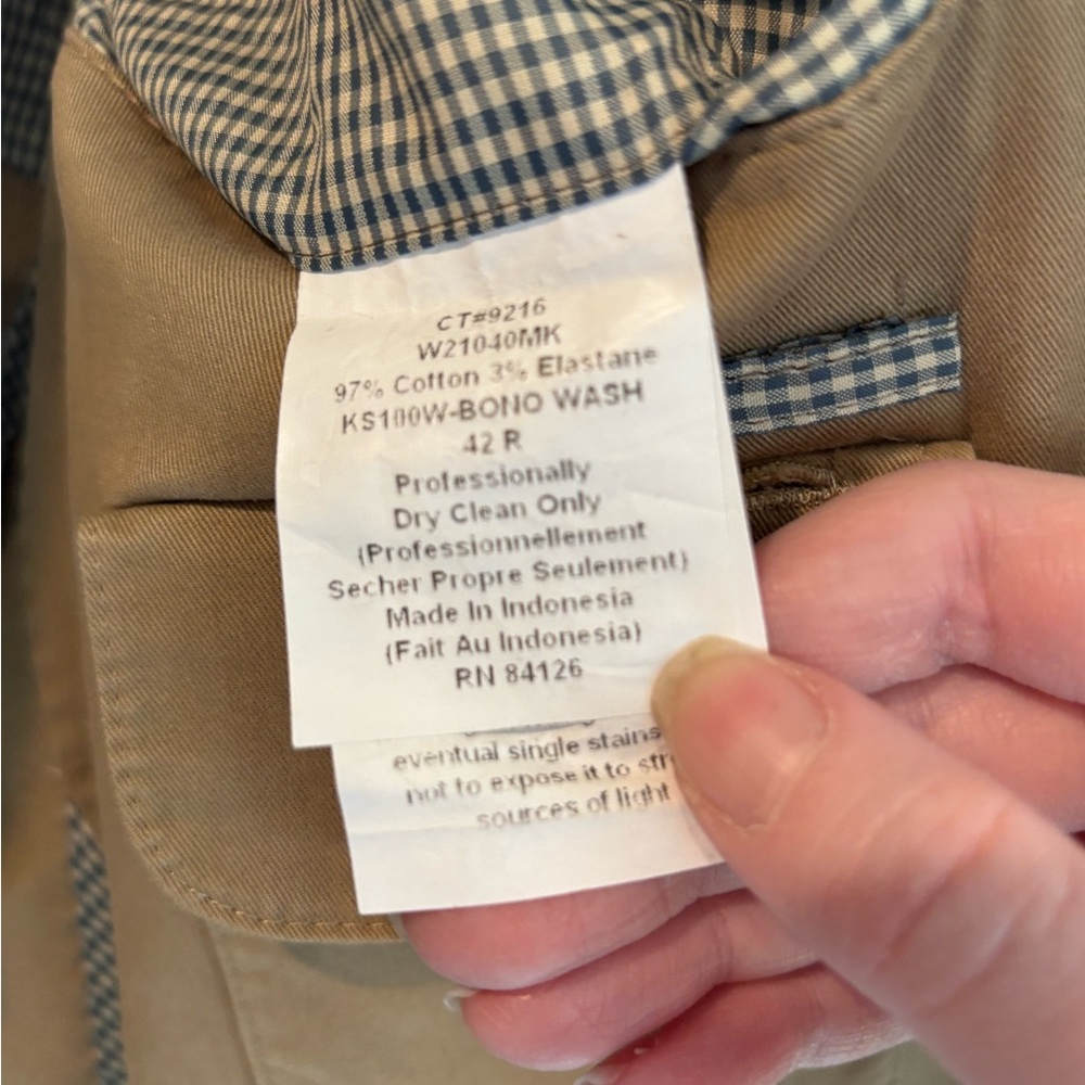 Kroon Men's Casual Beige Cotton Sport Coat Classic Two-Button Blazer preppy 42R - Picture 7 of 12